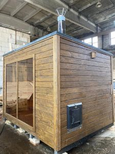 AREMBUD EU tiny house 28 m2 gallery sauna wood belgium barn module modern a-frame Modular Home