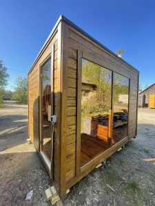 AREMBUD EU tiny house 28 m2 gallery sauna wood belgium barn module modern a-frame m2 Modular Home