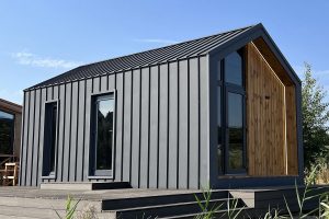 AREMBUD EU tiny house 28 m2 gallery wood terrace belgium barn module modern a-frame m2 Modular Home 2
